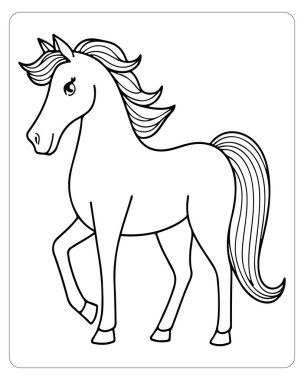 Akan yelesi ve kuyruğu olan bir atın siyah beyaz çizgisi..