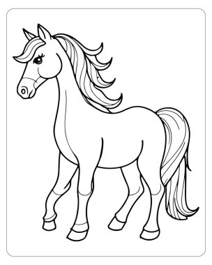 Akan yelesi ve kuyruğu olan bir atın siyah beyaz çizgisi..