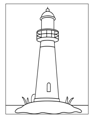 Deniz feneri, deniz, okyanus, sahil, çizim, illüstrasyon, denizcilik, rehber, fener, basit