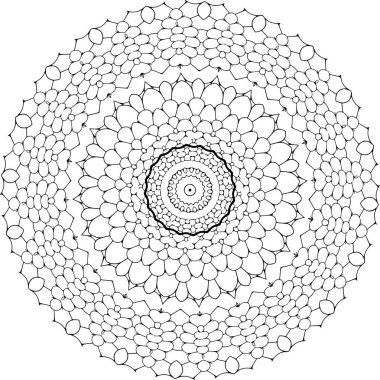Boyama sayfaları, meditasyon ya da dekoratif amaçlar için karmaşık mandala çizimleri ideal. Yüksek çözünürlüklü vektör sanatı.