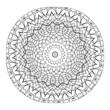 Zarif siyah beyaz mandala sanat eserleri yetişkin boyama kitapları için mükemmeldir..