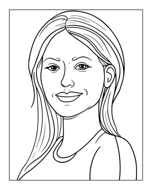 Güzel kadın çizgisi çizimi boyama kitapları ya da tasarım projeleri için mükemmel..
