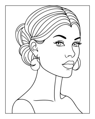 Güzel kadın çizgisi çizimi resim çizimi boyama kitapları ve tasarım projeleri için mükemmel..