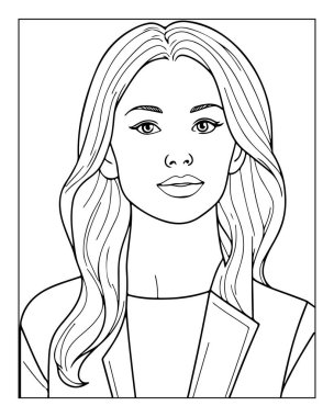 Tarz sahibi bir kadının basılabilir renkli sayfası. Yetişkinler için mükemmel.