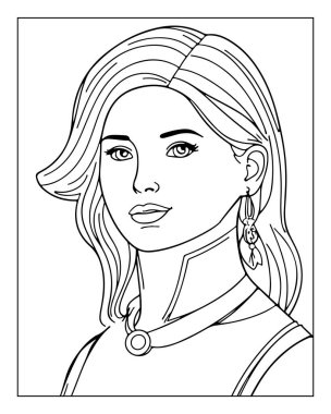 Yetişkinler için güzel bir kadın çizgisi çizimi.