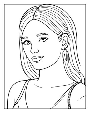 Zarif kadın çizgileri yetişkin boyama kitapları için mükemmel..