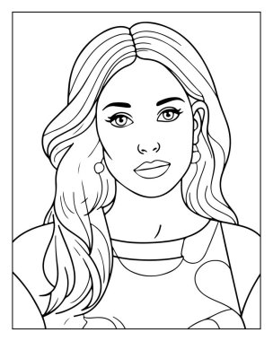 Güzel kadın çizgileri yetişkin boyama kitapları için mükemmel. İndir şimdi.