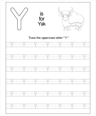 Alfabe öğrenen çocuklar için bir öküzün yer aldığı Y harfi..