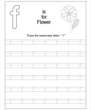 Okul öncesi takip programı harfi F çiçek tasarımı pratiği erken eğitim