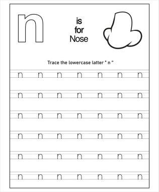 Eğlenceli yazdırılabilir çalışma tablosu anaokulunun küçük harf tanıma ve yazma becerilerini geliştirmesine yardımcı olur..