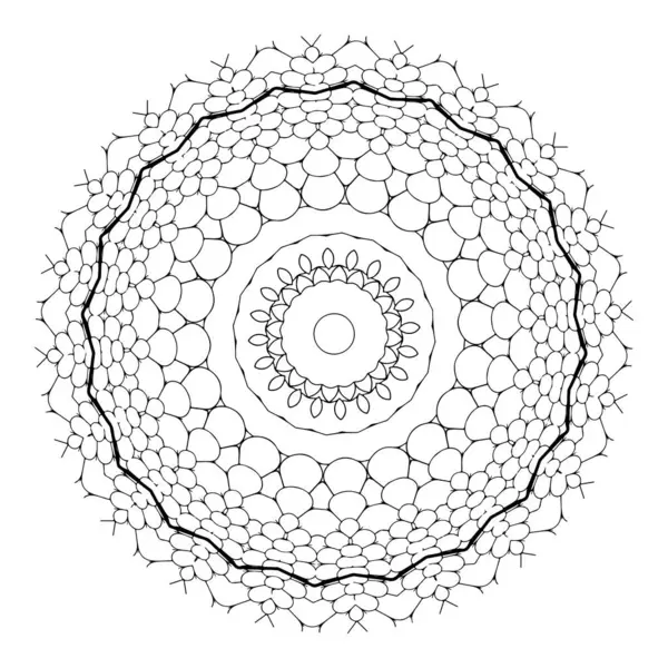 Karmaşık mandala çizimleri renklendirme sayfaları ve tasarım projeleri için ideal dairesel desen içerir.