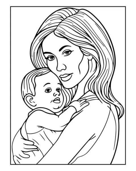 Tatlı anne, bebeğini siyah beyaz çizgili bir sanata sarmış..