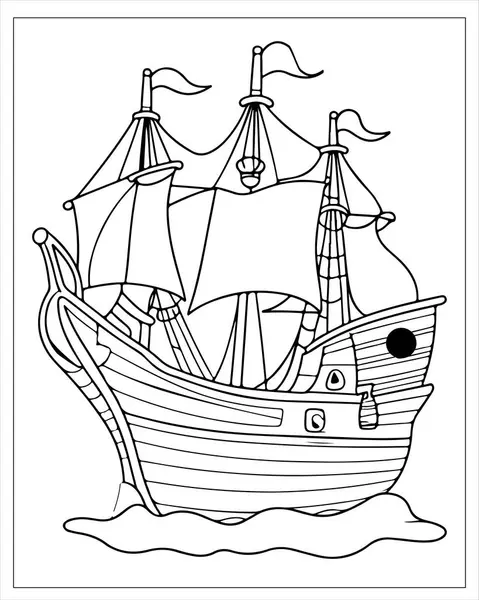 Kaliteli galleon gemi çizimi denizcilik temaları için mükemmel