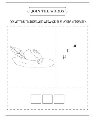 Eglenceli egitim calismalari cocuklarin kelime olusturmak icin harfleri düzenleyerek yazilmasini ogrenmelerine yardimci olur.