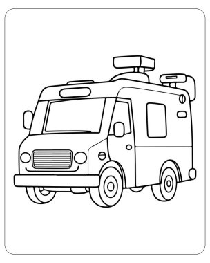 Çocuklar için harika bir karavan çizimi. Kitap ve etkinlikleri boyamak için..