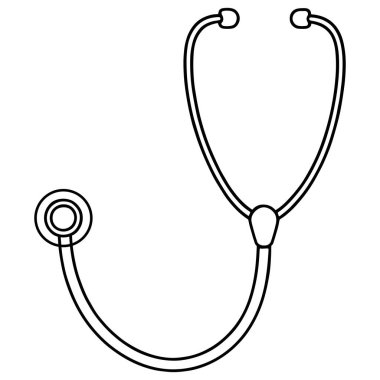 Stetoskop hattı, sağlık hizmetleri görselleri için temiz grafik tasarımı çiziyor