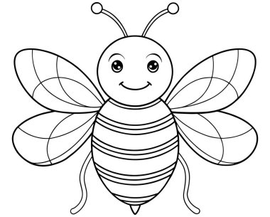 Bumblebee çizgi film sayfası böcek eğitimi ve çocukların boyama eğlencesi için yapılmış.
