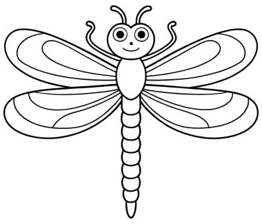 Yusufçuk çizgi film sayfası hata öğrenme ve yazdırılabilir renklendirme sayfaları için idealdir