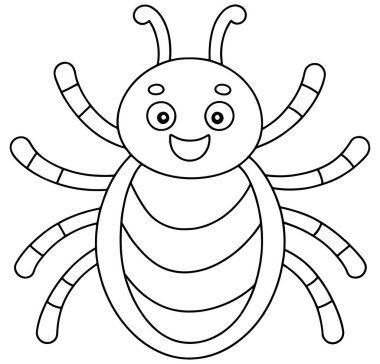 Çocuklar için kene çizimi Böcek boyama ve böcek öğrenme