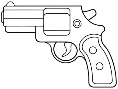 Taktik tasarım veya eğitim materyallerinde kullanılmak üzere işaret fişeği tabancası çizimi