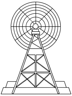 İletişim ekipmanları tasarımı ya da öğrenme görselleri için çizilmiş radar çizimi