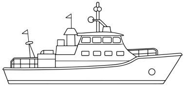 Denizcilik temalı görüntüler için devriye botu vektör çizimi