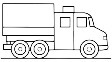 Taşımacılık eğitimi projeleri için siyah beyaz çizim