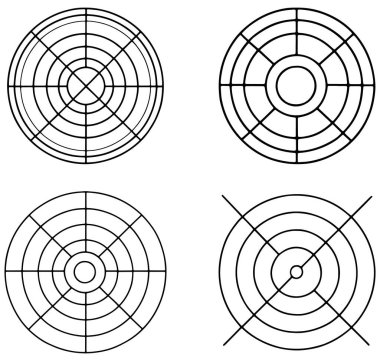 Modern sanat ve arkaplan illüstrasyonu için kusursuz ızgara çizgileri olan soyut geometrik çember tasarımı