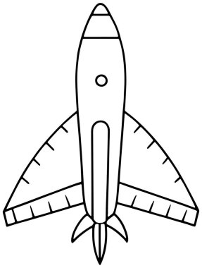 Fütürist uzay yolculuğu ve yaratıcı çizimler için garip bir roket gemisi çizimi