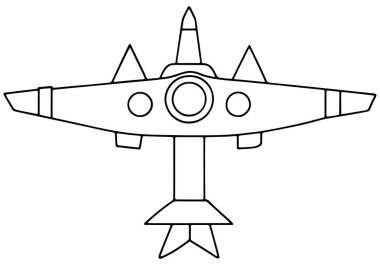 Çizgi film uçakları ve uzay araçları çocukların eğitim ve tasarım faaliyetleri için.