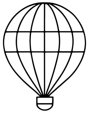 Sıcak hava balonu seyahat görselleri ya da çocuk boyama etkinlikleri için harika çizimler yapıyor.
