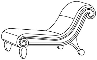 Lüks oda sahneleri ve detaylı ev görselleri için mükemmel bir şezlong çizimi.