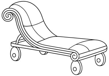 Konforlu iç tasarımlar ve rahatlatıcı oda kavramları için klasik şezlong tasarımı ideal