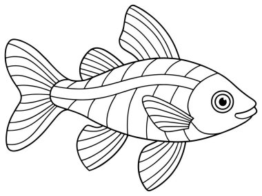 Okyanus temalı çocukların boyama kitapları ve deniz eğitim projeleri için ideal bir çizgi film.