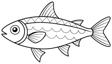 Ringa balığı tasviri deniz hayatı renklendirme sayfaları ve çocukların öğrenme materyalleri için idealdir.
