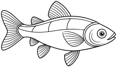 Denizcilik öğrenme kitapları ve yaratıcı renklendirme aktiviteleri için küçük balıkların ana hatları mükemmel.