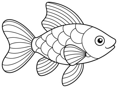 Mollyfish çizgi film boyama sayfası çocuklar için ideal sualtı öğrenimi ve suda yaratıcı kitaplar