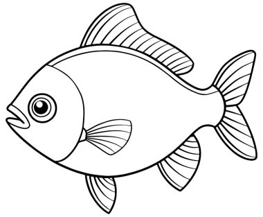 Piranha neşeli taslak çocuklar için mükemmel sualtı kitapları ve eğlenceli deniz hayatı boyama sayfaları