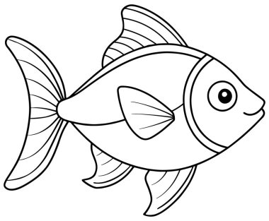 Platin balığının büyüleyici çizimi suda yaşayan çocuk kitapları ve deniz eğitimli görseller için mükemmel.