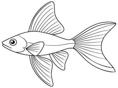 Dalgalı yüzgeçli kılıç kuyruğu çocuklar için mükemmel çizim kitapları ve suda eğitim kullanımı