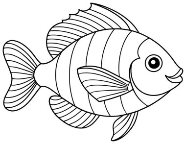 Tilapia ana hatları suda öğrenim kitapları ve görsel boyama yapan yaratıcı çocuklar için mükemmel.