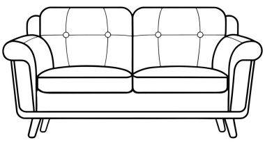İki koltuklu kanepe kataloglar, iç promosyonlar ve modern mobilya projeleri için mükemmel.