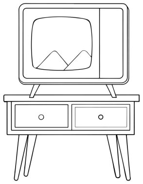 Antika dekorlar, retro oturma odaları ve nostaljik iç dizaynlar için mükemmel bir retro televizyon.