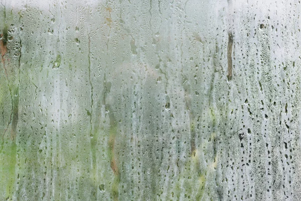 Gota Agua Natural Sobre Vidrio Vidrio Nublado Otoño Fondo Otoño —  Fotos de Stock
