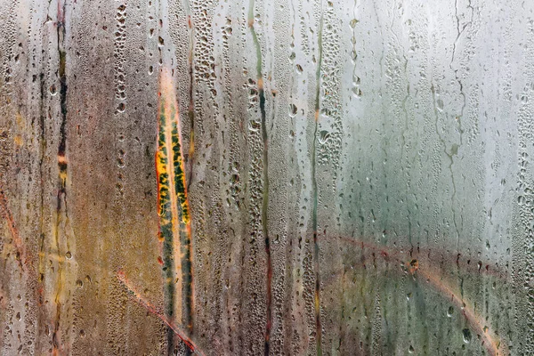Natürliche Wassertropfen Auf Glas Vernebeltes Glas Herbst Herbsthintergrund Kondenswassertröpfchen — Stockfoto