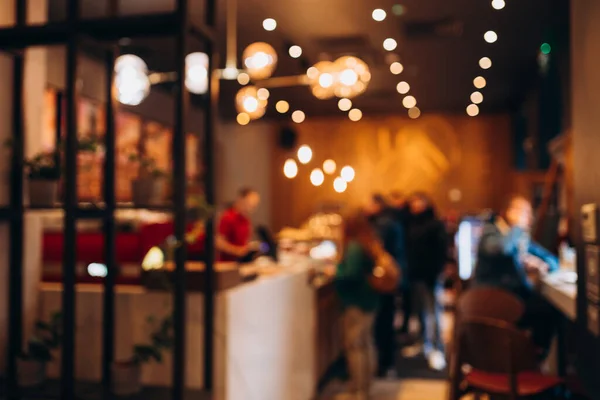 Bulanık bulanık kahve dükkanı ya da restoranın arka planı.