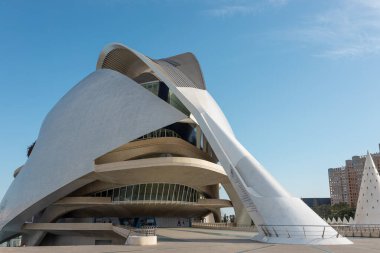 İspanya, Valencia, 15 Ekim 2022 - Ciudad de las Artes y las Ciencias de Valencia. Valencia Sanat ve Bilim Şehri. Yüksek kalite fotoğraf.