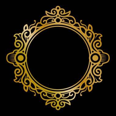 Mükemmel yuvarlak altın süsleme vektör illüstrasyonu, altın davetiye dekorasyonu. Altın mandala süsü