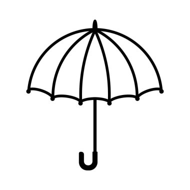 Çizgi sanatı tarzında bir şemsiye bastonu. vektör illüstrasyonu