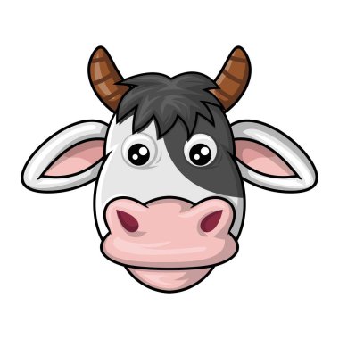 Gülümseyen inek kafasının vektör çizimi